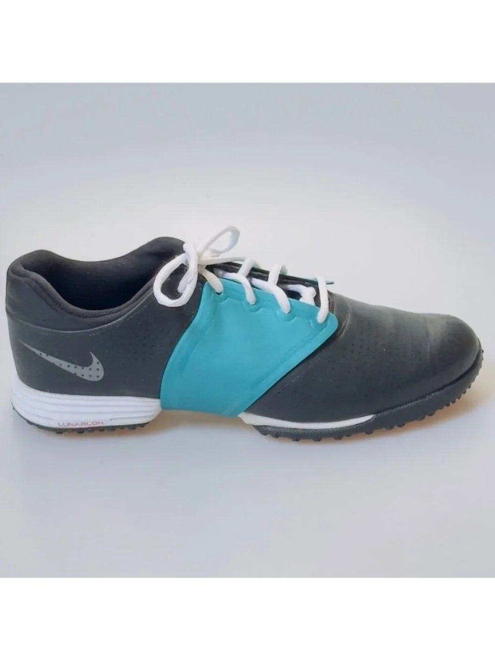 NIKE LUNARLON Women's Shoes Golf Black Blue Grey White Laces Size 7.5
